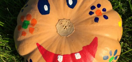 Halloweenkürbis lustig bemalt